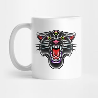 three eyed black panther head Mug